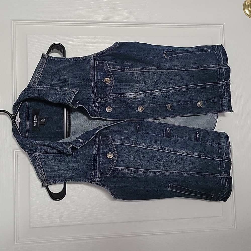 Nine west Womens Jean Jacket Vest Size Small Like New